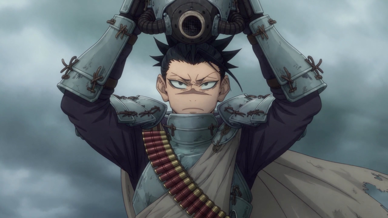 He lifts his helmet